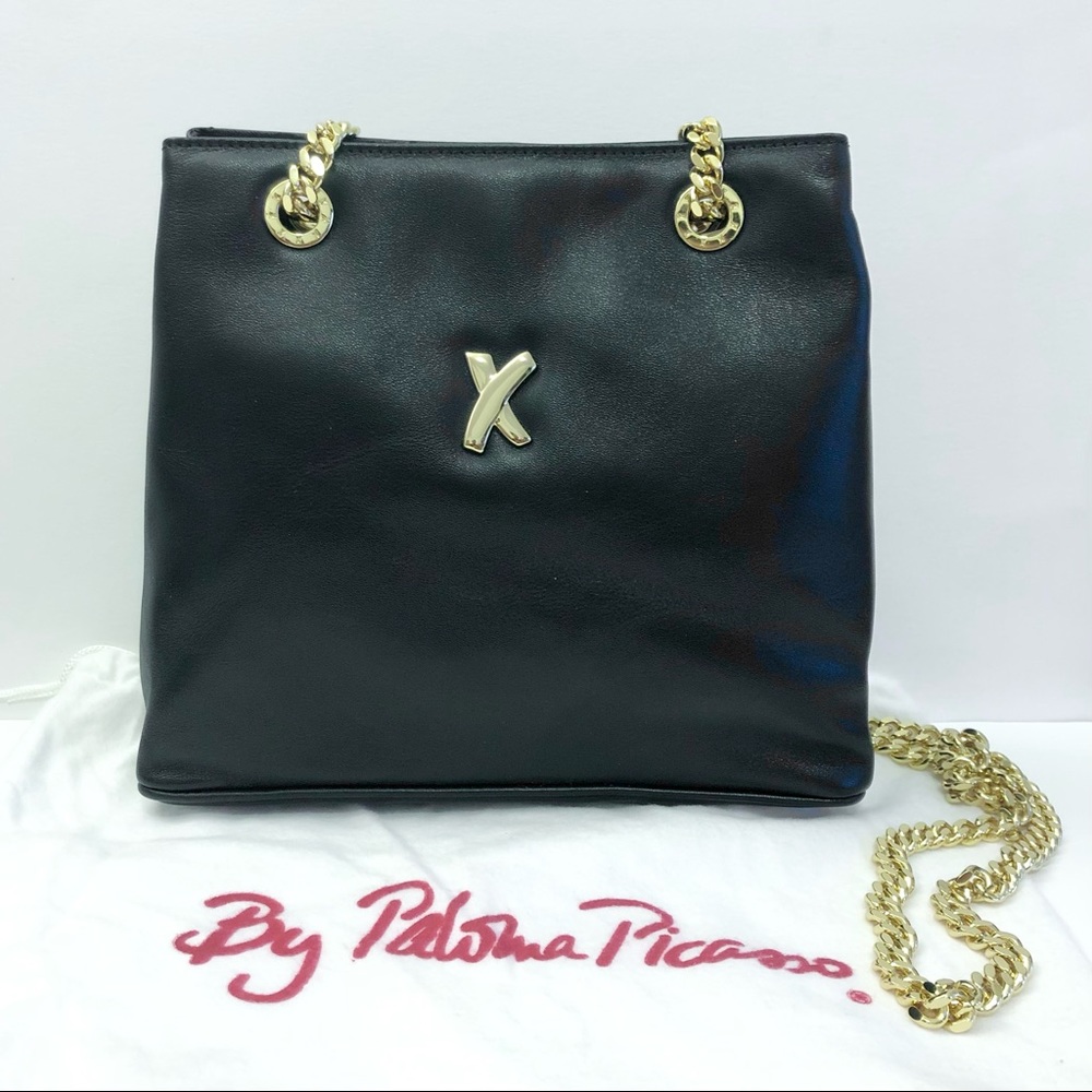 (New) Paloma Picasso Chained Genuine Leather Bag